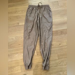 Faux leather joggers